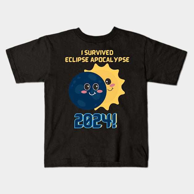 I survived the Eclipse Apocalypse 2024 Kids T-Shirt by Cult Classic Clothing